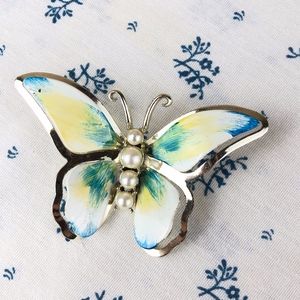 Enamel Vintage Butterfly Pin Brooch